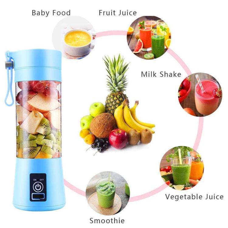 USB Rechargeable Electric Automatic Vegetable Fruit Citrus Orange Juice Maker Cup Mixer Bottle (380ML)(6 Blades Purple) - free shipping - PMC TechLife - Order now!