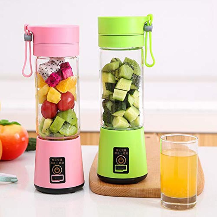 USB Rechargeable Electric Automatic Vegetable Fruit Citrus Orange Juice Maker Cup Mixer Bottle (380ML)(6 Blades Green) - free shipping - PMC TechLife - Order now!