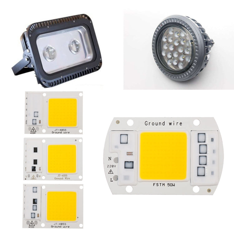 High Power 220V LED FloodlightCool/Warm White COB LED Chip IP65 Smart IC Driver Lamp(50W warm white)