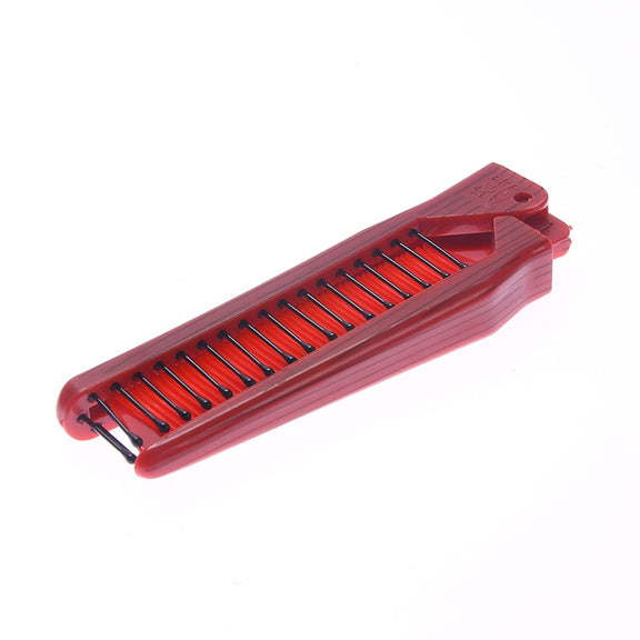 Portable Travel Folding Comb Anti-static Massage Comb(Yellow Wood Grain)