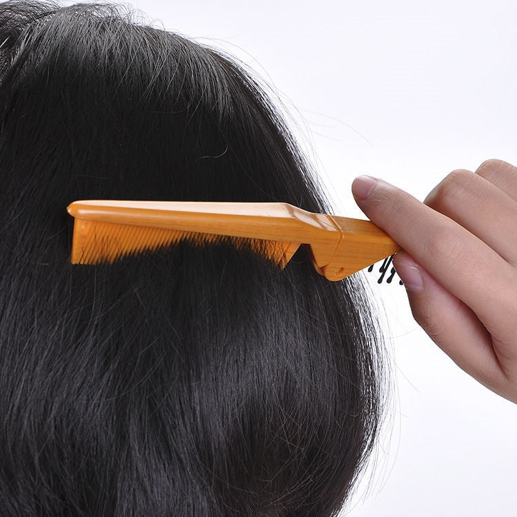 Portable Travel Folding Comb Anti-static Massage Comb(Yellow Wood Grain)