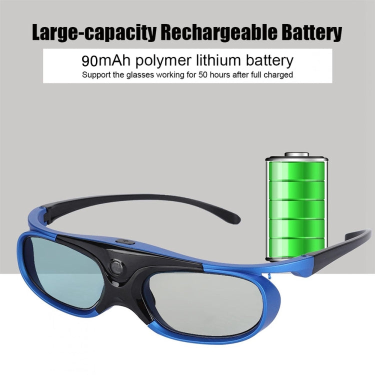 Active Shutter Rechargeable 3D Glasses Support 96HZ/120HZ/144HZ For XGIMI Z4X Z5 H1 JmGo G1 G3 X1 BenQ Acer & DLP LINK Projector - VR Headset by PMC TechLife | Online Shopping South Africa | PMC TechLife