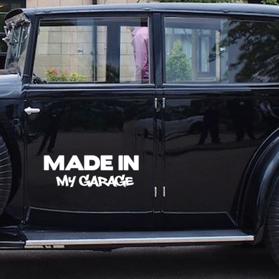 10 PCS MADE IN MY GARAGE Car Styling Stickers Decal Car Body Cool Covers, Size:17.8x5.9cm