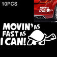10 PCS Moving As Fast as I Can Pattern Reflective Decal Car Sticker, Size: 14.8x6cm(Silver) - Decorative Sticker by PMC TechLife | Online Shopping South Africa | PMC TechLife | Buy Now Pay Later Mobicred