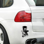 10 PCS Joker Skeleton Skull Playing Cards Poker Monster Hat Shape Vinyl Car Sticker, Size: 11.3x17.6cm (Black)