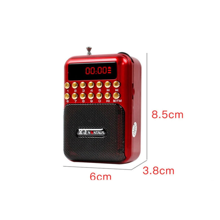 Portable Rechargeable FM Radio Receiver Speaker, Support USB / TF Card / Music MP3 Player(Red) - Radio Player by PMC TechLife | Online Shopping South Africa | PMC TechLife | Buy Now Pay Later Mobicred