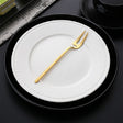Stainless Steel V-shaped Wall Hanging Design Simple Coffee Spoon Fork Creative Long Handle Stirring Tableware, Style:Fork, Color:Gold - free shipping - PMC TechLife - Order now!