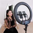 HQ-18N 18 inch 45cm LED Ring Vlogging Photography Video Lights Kits with Remote Control & Phone Clamp & 2.1m Tripod Mount, EU Plug - Ring Light by PMC TechLife | Online Shopping South Africa | PMC TechLife | Buy Now Pay Later Mobicred