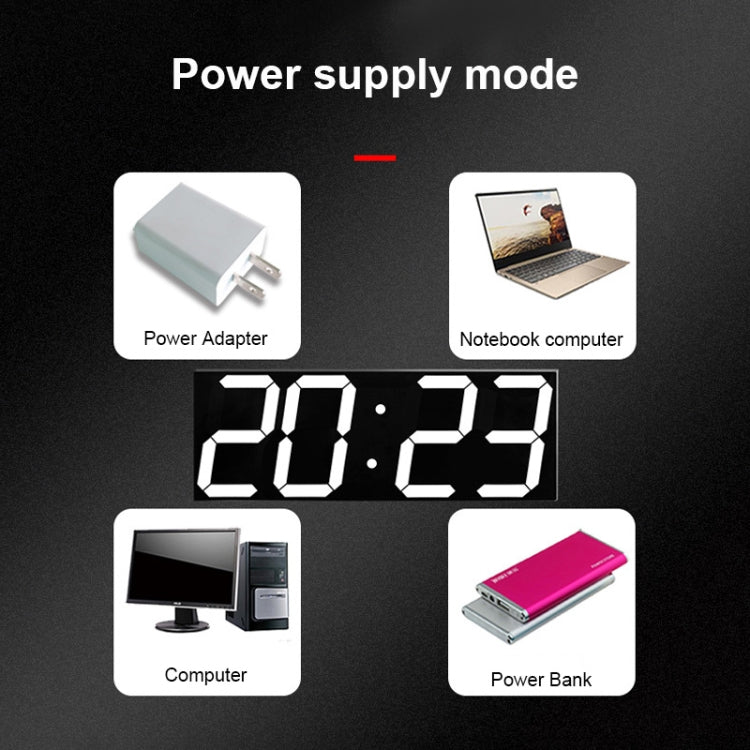 LED Digital Clock Living Room Wall Clock Creative WIFI Clock US Plug, Style:4 Bit WIFI, Color:Hollow White - Wall Clock by PMc TechLife | Online Shopping South Africa | PMc TechLife | Buy Now Pay Later Mobicred