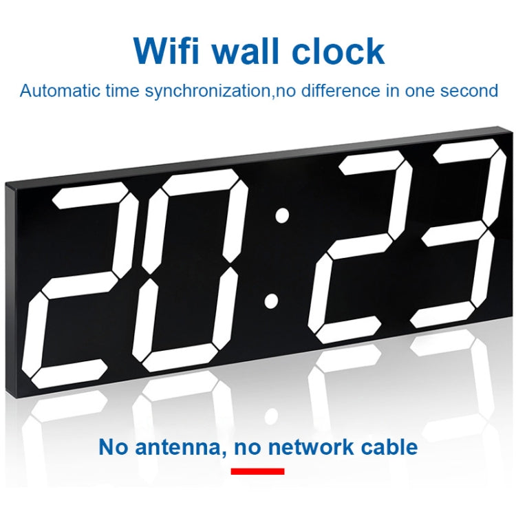 LED Digital Clock Living Room Wall Clock Creative WIFI Clock US Plug, Style:4 Bit WIFI, Color:Sealed Box White - free shipping - PMc TechLife - Order now!