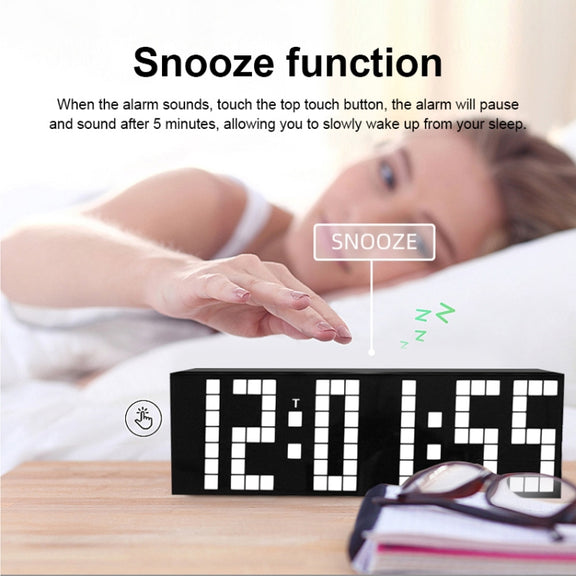 Digital Electronic Alarm Clock Creative LED Desk Clock US Plug, Style:4 Digits 7 Segments(Blue Light)