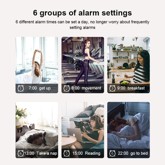 Digital Electronic Alarm Clock Creative LED Desk Clock US Plug, Style:4 Digits 7 Segments(Blue Light)