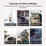 Digital Electronic Alarm Clock Creative LED Desk Clock US Plug, Style:6 Digits 5 Segments(Blue Light)