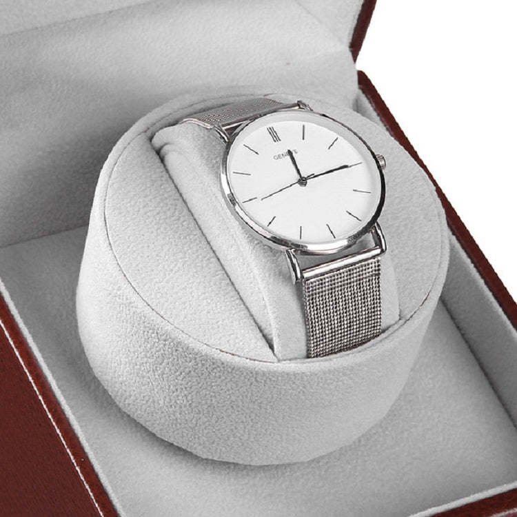 Leather Single Watch Box Electric Motor Watch Shaker Automatic Watch Shaker ���US Plug(Black)