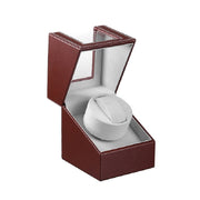 Leather Single Watch Box Electric Motor Watch Shaker Automatic Watch Shaker ���US Plug(Brown)