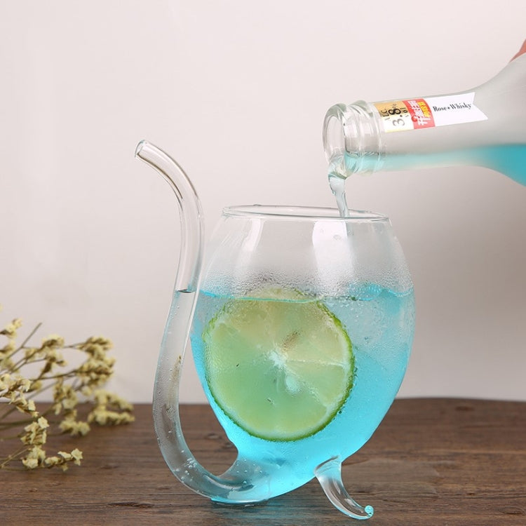 300ML Creative Glass Mug Milk Cup with straw Cold Drink Cup Juice Mug Wine Glass - Vacuum Thermoses & Cups by PMC TechLife | Online Shopping South Africa | PMC TechLife