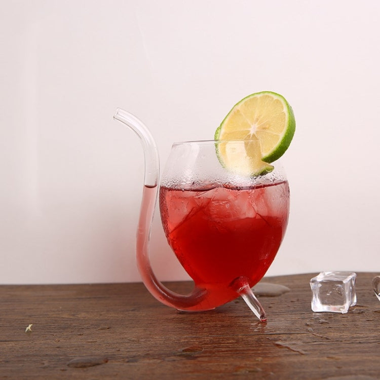 300ML Creative Glass Mug Milk Cup with straw Cold Drink Cup Juice Mug Wine Glass - Vacuum Thermoses & Cups by PMC TechLife | Online Shopping South Africa | PMC TechLife