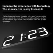 Creative Wall Clock Alarm Clock Simple Remote Control Perpetual Calendar Electronic Clock US Plug, Style:Single-sided Remote Control(White Font)