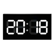 Creative Wall Clock Alarm Clock Simple Remote Control Perpetual Calendar Electronic Clock US Plug, Style:Single-sided Remote Control(White Font)