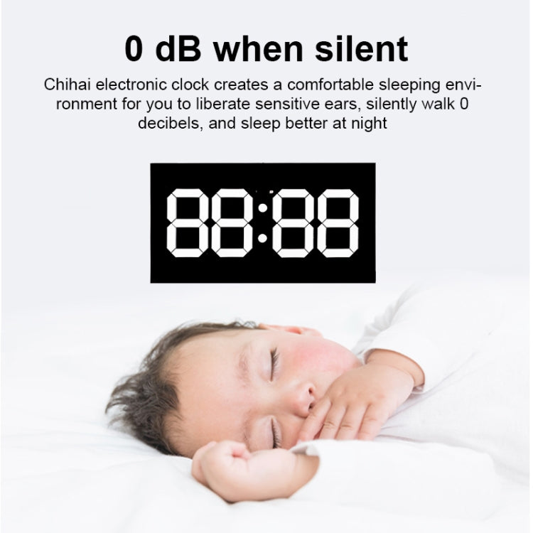 Creative Wall Clock Alarm Clock Simple Remote Control Perpetual Calendar Electronic Clock US Plug, Style:Single-sided Remote Control(White Font)
