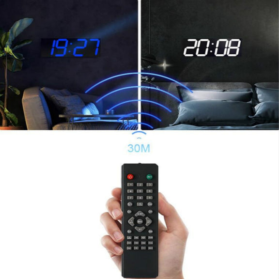 Wall Sticker LED Wall Clock Decorative Clock Creative Acrylic Mirror Clock US Plug, Style:Remote Version Sealed Box(Gold Font)