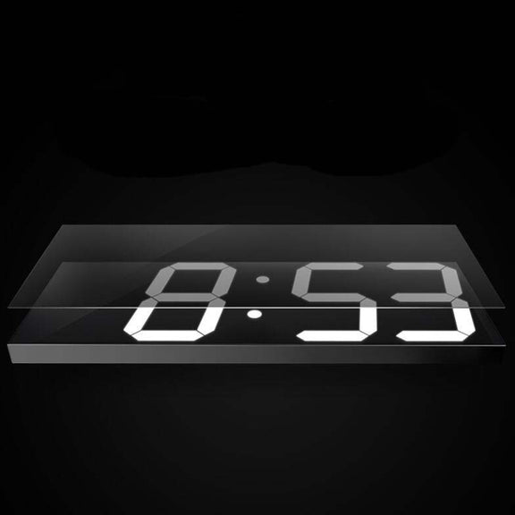 Wall Sticker LED Wall Clock Decorative Clock Creative Acrylic Mirror Clock US Plug, Style:Remote Version Sealed Box(Gold Font)