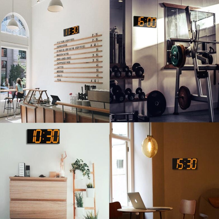 Wall Sticker LED Wall Clock Decorative Clock Creative Acrylic Mirror Clock US Plug, Style:Remote Version Sealed Box(Gold Font)