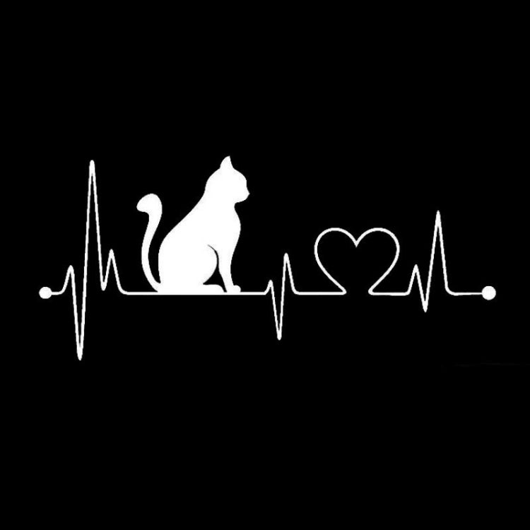 10 PCS Cat Heartbeat Lifeline Shape Vinyl Decal Creative Car Stickers Car Styling Truck Accessories, Size: 26.5x12cm (Silver) - Decorative Sticker by PMC TechLife | Online Shopping South Africa | PMC TechLife | Buy Now Pay Later Mobicred