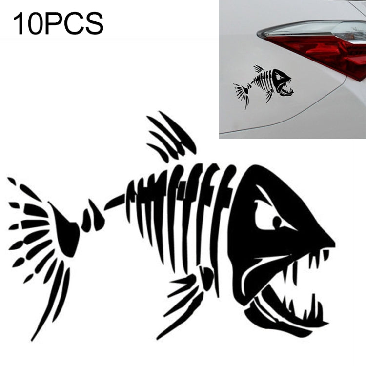10 PCS YOJA Mad Fish Funny Decal Car Window Decoration Vinyl Stickers Motorcycle Accessories, Size: 11x7cm (Black) - Decorative Sticker by PMC Jewellery | Online Shopping South Africa | PMC Jewellery | Buy Now Pay Later Mobicred