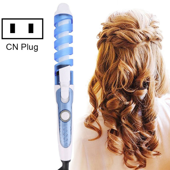 Hair Styling Tool Hair Curler Roller Spiral Curling Iron(Blue)