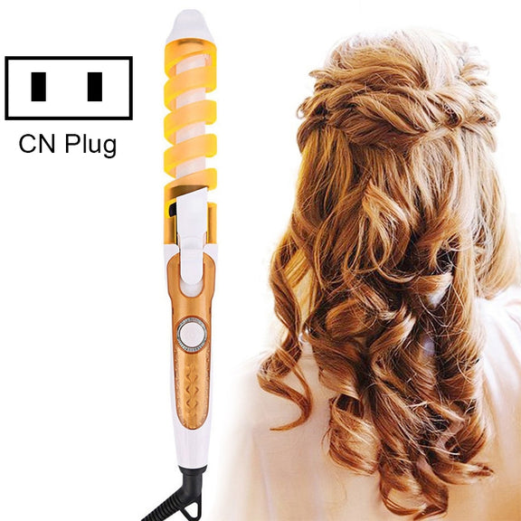 Hair Styling Tool Hair Curler Roller Spiral Curling Iron(Orange)