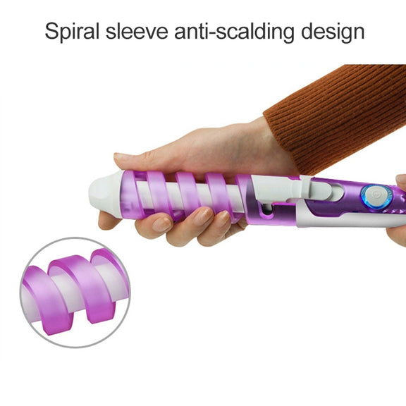 Hair Styling Tool Hair Curler Roller Spiral Curling Iron(Purple)