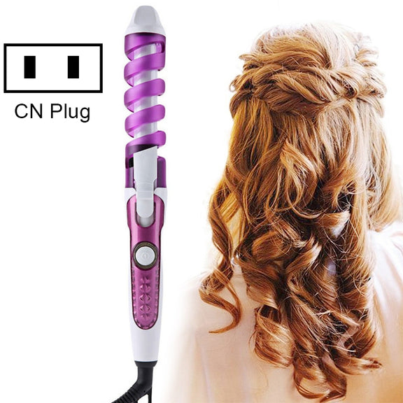 Hair Styling Tool Hair Curler Roller Spiral Curling Iron(Purple)