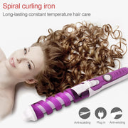 Hair Styling Tool Hair Curler Roller Spiral Curling Iron(Purple)
