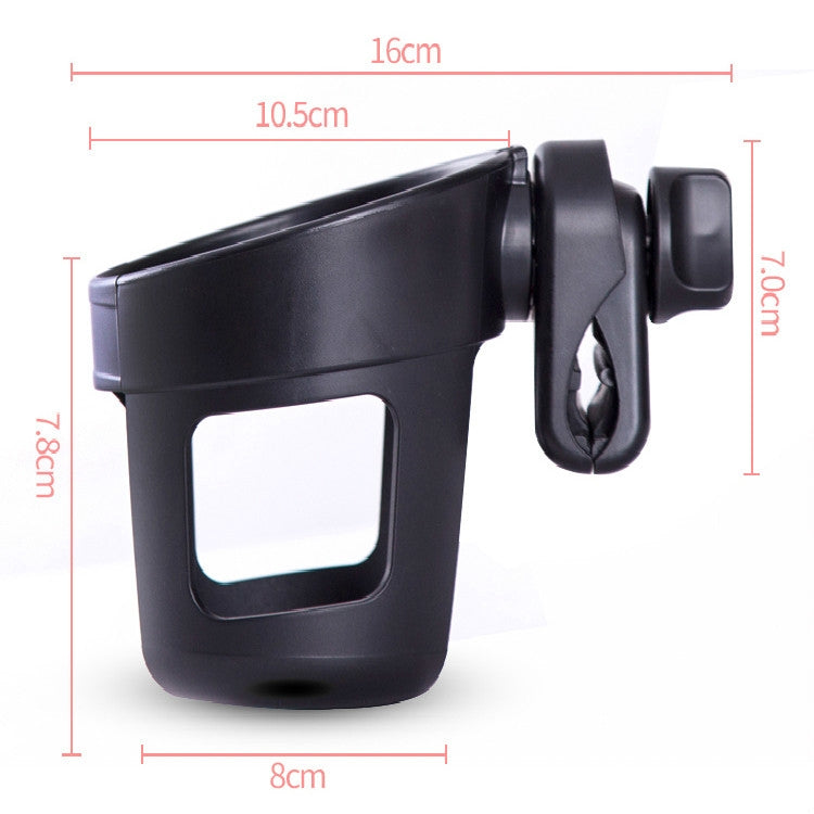 Baby Stroller Accessories Cup Holder Children Tricycle Bicycle Stroller Umbrella Car Bottle Water Bottle Cup Holder, Size:16��10.5��11.5cm(Black)