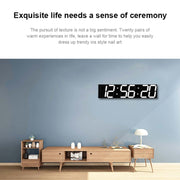 Multifunctional LED Wall Clock Creative Digital Clock, Style:Hollow Remote Control(White Font)