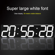 Multifunctional LED Wall Clock Creative Digital Clock, Style:Hollow Remote Control(Blue Font)