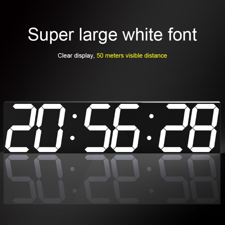 Multifunctional LED Wall Clock Creative Digital Clock, Style:Hollow Remote Control(Blue Font)