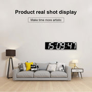 Multifunctional LED Wall Clock Creative Digital Clock, Style:Hollow Remote Control(Blue Font)