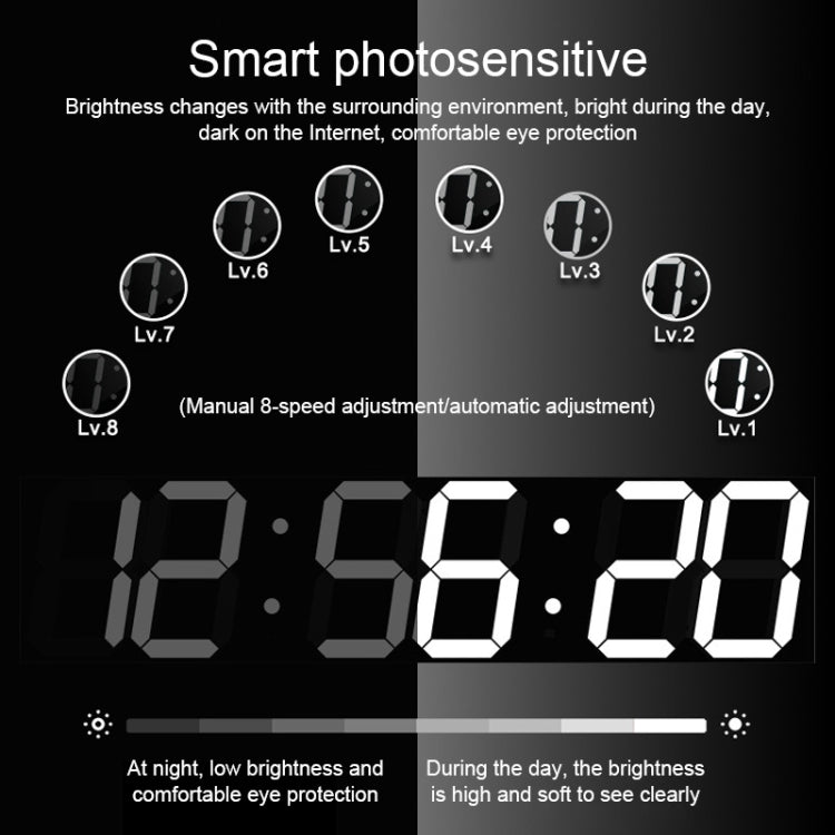 Multifunctional LED Wall Clock Creative Digital Clock, Style:Sealed Box Remote Control(Red Font) - free shipping - PMC Jewellery - Order now!