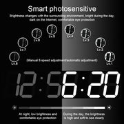 Multifunctional LED Wall Clock Creative Digital Clock, Style:Sealed Box Remote Control(Red Font)