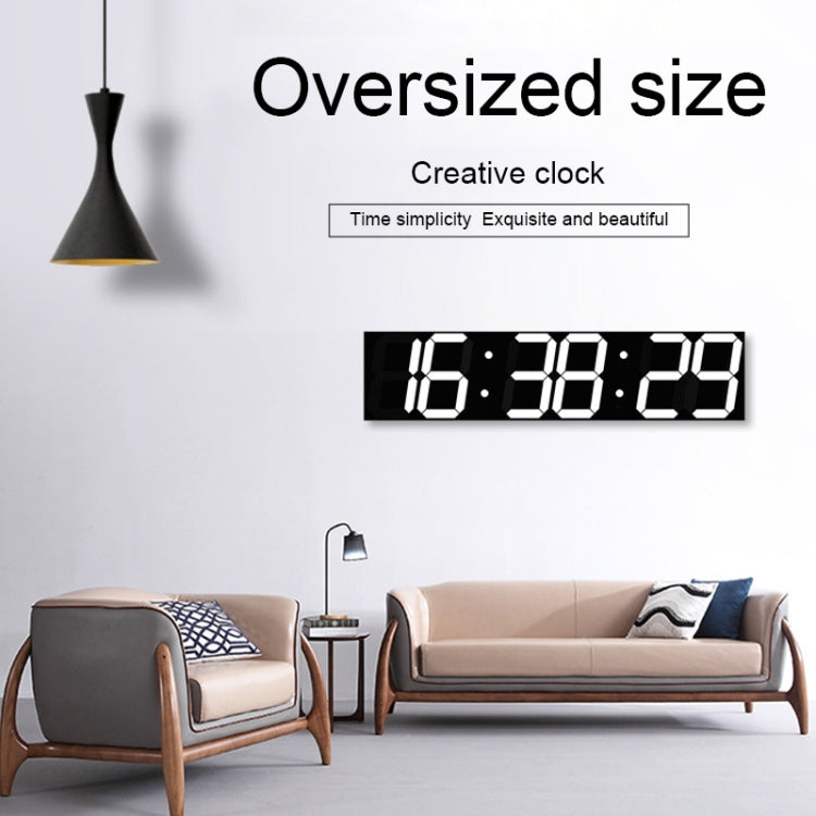 Multifunctional LED Wall Clock Creative Digital Clock, Style:Sealed Box Remote Control(Gold Font)
