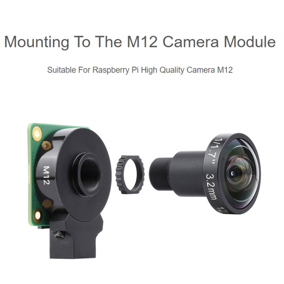 Waveshare WS1603212 For Raspberry Pi M12 High Resolution Lens, 12MP, 160 Degree FOV, 3.2mm Focal Length, 23967