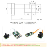 Waveshare WS0698012 For Raspberry Pi M12 High Resolution Lens, 12MP, 69.5 Degree FOV, 8mm Focal Length, 23968