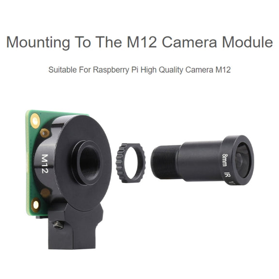 Waveshare WS0698012 For Raspberry Pi M12 High Resolution Lens, 12MP, 69.5 Degree FOV, 8mm Focal Length, 23968