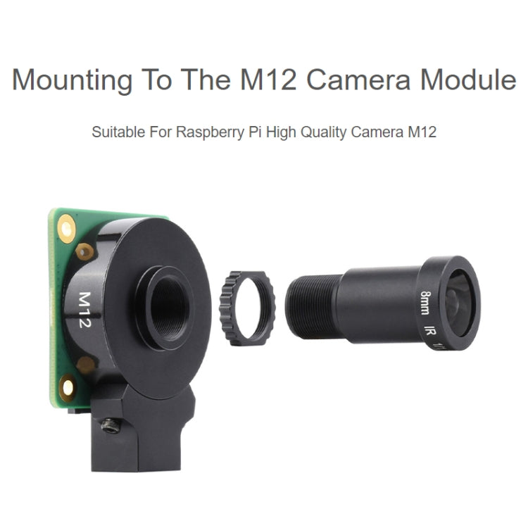 Waveshare WS0698012 For Raspberry Pi M12 High Resolution Lens, 12MP, 69.5 Degree FOV, 8mm Focal Length, 23968