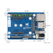 Waveshare CM4-IO-BASE-C For Raspberry Pi Compute Module 4 Mini Base Board, 23228