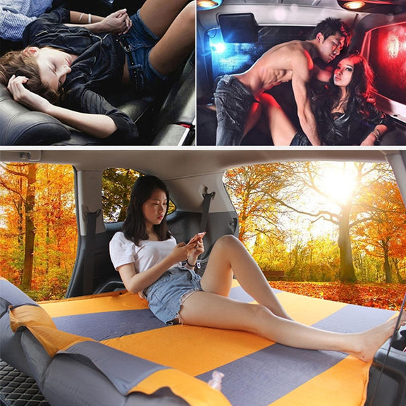 5cm Thick Inflatable Automatic SUV Car Inflatable Bed Travel Car Outdoor Air Mattress Bed Car Auto Sources Bed Travel Bed(Blue)