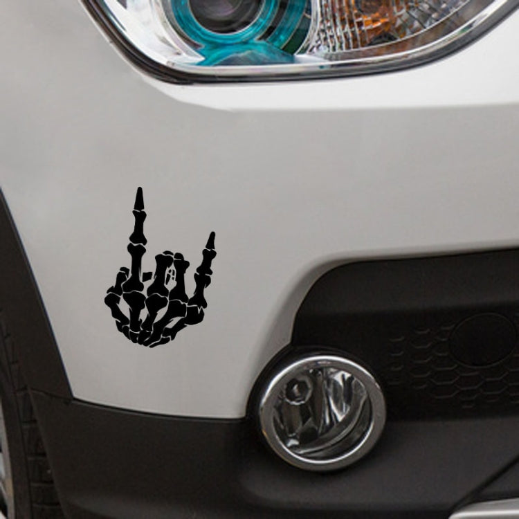 10 PCS QYPF Skull Finger Pattern Car Sticker Vinyl Decoration, Size: 13x18cm(Black)