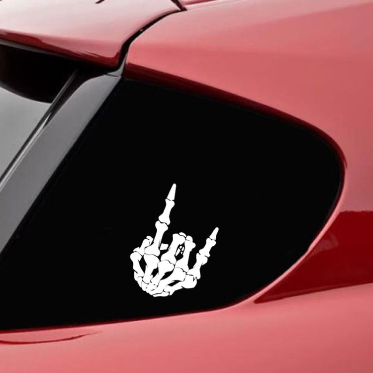 10 PCS QYPF Skull Finger Pattern Car Sticker Vinyl Decoration, Size: 15x9cm(Silver) - Decorative Sticker by PMC Jewellery | Online Shopping South Africa | PMC Jewellery | Buy Now Pay Later Mobicred